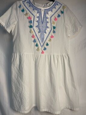 NWT Chicwish White Boho Embroidered Tassel Midi Dress 
 Tassels Cricled Cotton